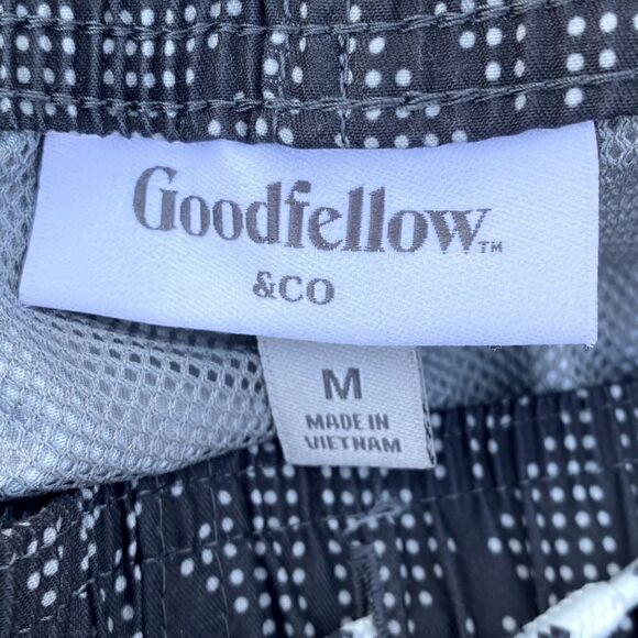 Men's Goodfellow Black/White Geometric Patterned Swim Shorts Size Medium. EUC! - Picture 3 of 4